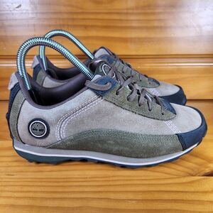 Timberland Women's Size 6M Brown Green Suede Hiking Sneakers Lace Up 12650